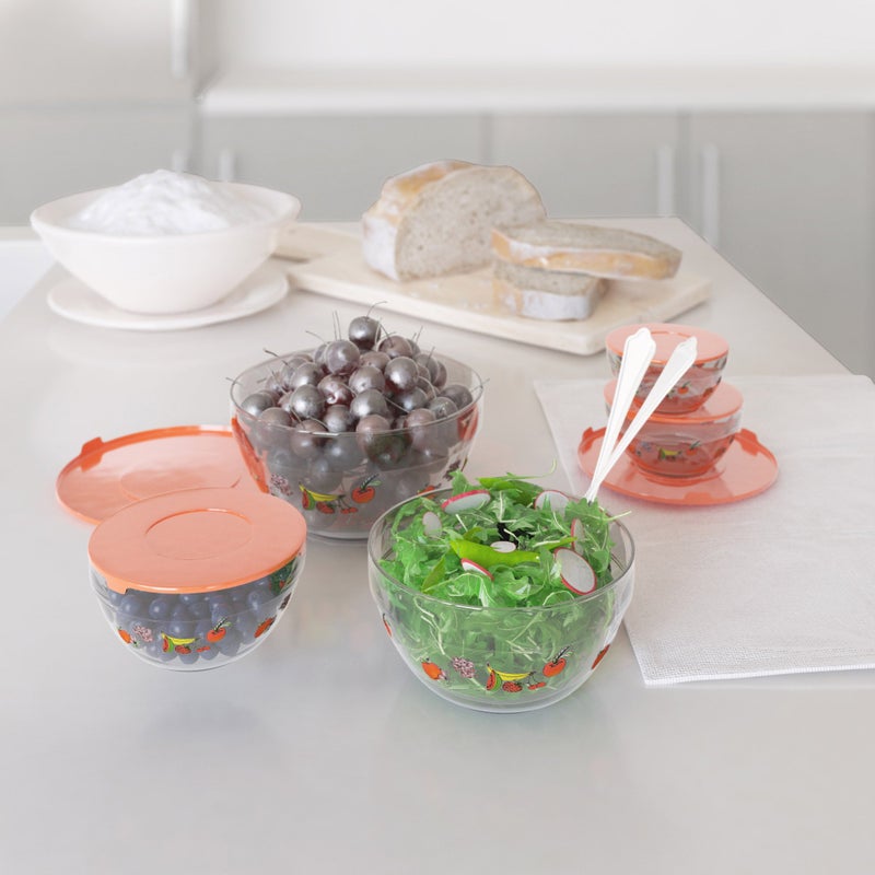 Chef Buddy 20-Piece Glass Food Storage Bowls with Lids Set - Fruit Design Set with Multiple Sizes for Storage, Meal Prep, Mixing, and Serving by Chef Buddy - Image 5